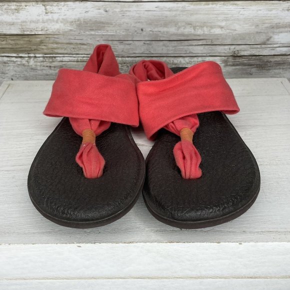Sandales Tong 'Yoga Sling' Sanuk - Couleur Corail - Taille 8 US (39 EU) - Occasion
